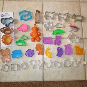 Lot of 38 Animal Shaped Cookie Cutters